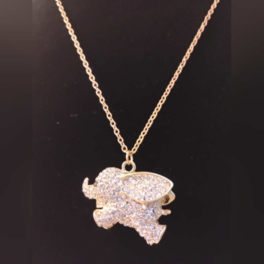 Gold Elephant Pendant Necklace